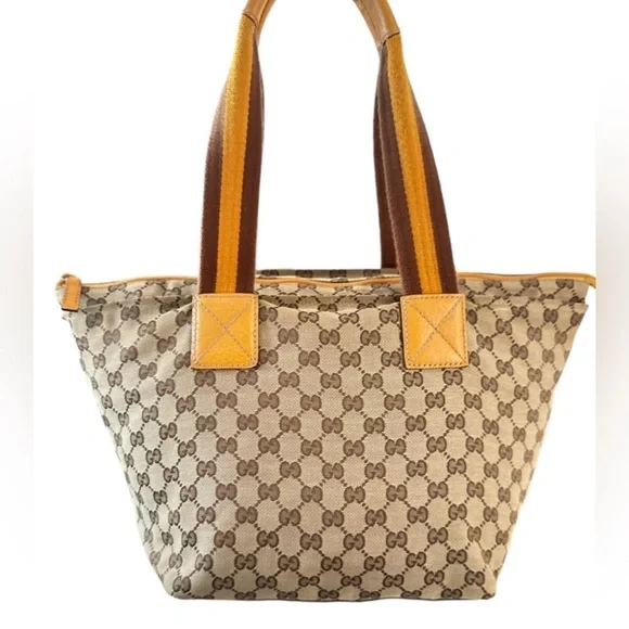 GUCCI GG Canvas Medium Web Tote - Picture 5 of 8